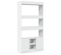 vidaXL Credenza Bianca 92x33x180 cm in Legno Multistrato, libreria, libreria portaoggetti, libreria con Ante, libreria Moderna, Mobile portaoggetti