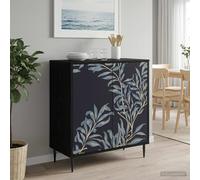 vidaXL Credenza DOKKUM Rovere Nero 69 x 33 x 76 cm, Mobile laterale rettangolare moderno, soluzione di stoccaggio elegante per soggiorno e sala da pranzo
