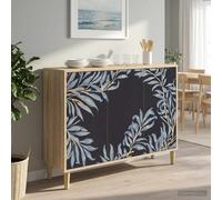 vidaXL Credenza DOKKUM Sonoma 102 x 33 x 75 cm Legno ingegnerizzato, Mobile laterale rettangolare moderno, unità di stoccaggio elegante per soggiorno e sala da pranzo, soluzione funzionale