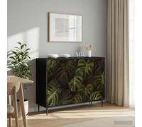 vidaXL Credenza ELBURG Rovere Nero 102 x 33 x 76 cm, Mobile per soggiorno e sala da pranzo, sideboard rettangolare, arredamento moderno, soluzione ampia per casa