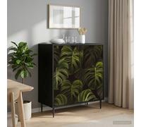 vidaXL Credenza ELBURG Rovere Nero 69 x 33 x 76 cm, Mobile laterale rettangolare moderno, soluzione di stoccaggio elegante per soggiorno e sala da pranzo