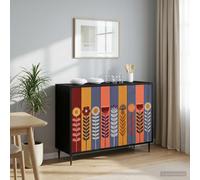 vidaXL Credenza ESSEN Rovere Nero 102 x 33 x 76 cm, Mobile per soggiorno e sala da pranzo, sideboard rettangolare, arredamento moderno, soluzione ampia per casa