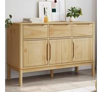 vidaXL Credenza FLORO Marrone Cera 114x43x74 cm in Legno di Pino