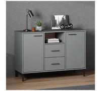 VIDAXL - Credenza Gambe Metallo Grigio 113x40x77 Cm Legno Massello Oslo