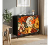 vidaXL Credenza GENNEP Rovere Nero 102 x 33 x 76 cm