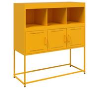 vidaXL Credenza Giallo Senape 100,5x39x107cm Acciaio Laminato Freddo, mobiletto con Scomparto, armadietto, Mobile di conservazione, mobiletto