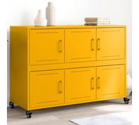 vidaXL Credenza Giallo Senape 100,5x39x72 cm Acciaio Laminato a Freddo