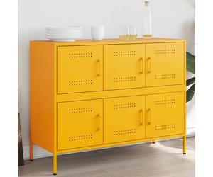 vidaXL Credenza Giallo Senape 100,5x39x79 cm in Acciaio