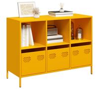vidaXL Credenza Giallo Senape 101,5x39x73,5 cm Acciaio Laminato Freddo, armadietto, credenza, Armadio da corridoio, Buffet, Armadio da Cucina
