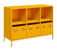 vidaXL Credenza Giallo Senape 101,5x39x73,5 cm Acciaio Laminato Freddo, armadietto, credenza, Armadio da corridoio, Buffet, Armadio da Cucina