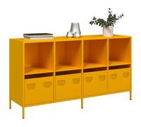 vidaXL Credenza Giallo Senape 135x39x73,5 cm Acciaio Laminato a Freddo