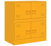 vidaXL Credenza Giallo Senape 67x39x73 cm in Acciaio, credenza in legno, armadietto portaoggetti, armadietto, armadietto in legno