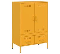 vidaXL Credenza Giallo Senape 68x39x101,5 cm Acciaio Laminato Freddo, mobiletto, madia, mobile di conservazione, armadietto, mobile portaoggetti