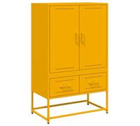 vidaXL Credenza Giallo Senape 68x39x111,5 Acciaio Laminato Freddo, credenza con Anta, Mobile Alto, Mobile Stretto, credenza Alta, Mobile portaoggetti