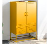 vidaXL Credenza Giallo Senape 68x39x111,5 Acciaio Laminato Freddo, credenza con Anta, Mobile Alto, Mobile Stretto, credenza Alta, Mobile portaoggetti
