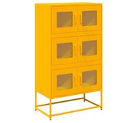 vidaXL Credenza Giallo Senape 68x39x123 cm in Acciaio