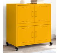 vidaXL Credenza Giallo Senape 68x39x72 cm in Acciaio