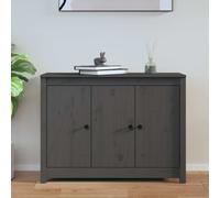 vidaXL Credenza Grigia 100x35x74 cm in Legno Massello di Pino