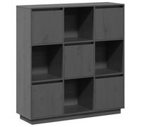 vidaXL Credenza Grigia 110,5x35x117 cm in Legno Massello di Pino