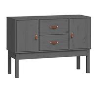 vidaXL Credenza Grigia 110x40x78 cm in Legno Massello di Pino