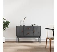 vidaXL Credenza Grigia 110x40x78 cm in Legno Massello di Pino