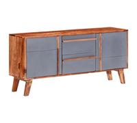vidaXL Credenza Grigia 120x30x55 cm in Legno Massello di Sheesham