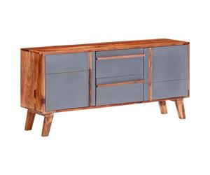 vidaXL Credenza Grigia 120x30x55 cm in Legno Massello di Sheesham