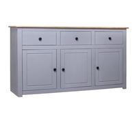 VIDAXL - Credenza Grigia 135x40x80 cm in Legno Massello di Pino Panama