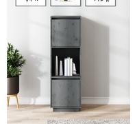 vidaXL Credenza Grigia 38x35x117 cm in Legno Massello di Pino