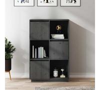 vidaXL Credenza Grigia 74x35x117 cm in Legno Massello di Pino