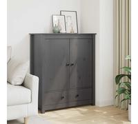 vidaXL Credenza Grigia 83x41,5x100 cm in Legno Massello di Pino