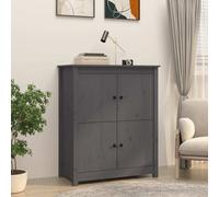 vidaXL Credenza Grigia 83x41,5x100 cm in Legno Massello di Pino
