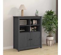 vidaXL Credenza Grigia 83x41,5x100 cm in Legno Massello di Pino