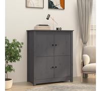 vidaXL Credenza Grigia 83x41,5x100 cm in Legno Massello di Pino