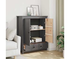 vidaXL Credenza Grigia 83x41,5x100 cm in Legno Massello di Pino