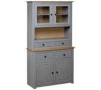 VIDAXL - Credenza Grigia 93x40,5x180 cm in Legno Massello di Pino Panama