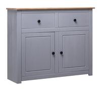 vidaXL Credenza Grigia 93x40x80 cm in Legno Massello di Pino Panama