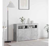 vidaXL Credenza moderna cemento grigio 8 scomparti LED Legno ingegnerizzato 116x30x75 cm
