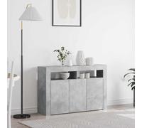 vidaXL Credenza moderna in cemento grigio con luci a LED | 8 scomparti | Legno ingegnerizzato | Perfetto per soggiorno o sala da pranzo | Design contemporaneo | Armadio per mobili