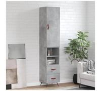 vidaXL Credenza Grigio Cemento 34,5x34x180 cm in Legno Multistrato