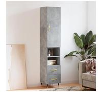 vidaXL Credenza Grigio Cemento 34,5x34x180 cm in Legno Multistrato