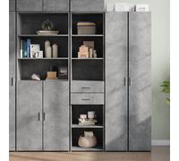 vidaXL Credenza Grigio Cemento 45x42,5x185 cm in Legno Multistrato