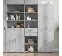 vidaXL Credenza Grigio Cemento 50x42,5x185 cm in Legno Multistrato