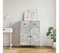 vidaXL Credenza grigio cemento 66 x 34,5 x 90 cm in legno ingegnerizzato, ampio contenitore, elegante mobile buffet, credenza moderna, design rettangolare, utility, sala da pranzo e organizzatore