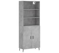 vidaXL Credenza Grigio Cemento 69,5x34x180 cm in Legno Multistrato