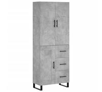 vidaXL Credenza Grigio Cemento 69,5x34x180 cm in Legno Multistrato