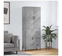 vidaXL Credenza Grigio Cemento 69,5x34x180 cm in Legno Multistrato