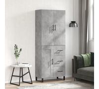 vidaXL Credenza Grigio Cemento 69,5x34x180 cm in Legno Multistrato