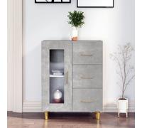 vidaXL Credenza Grigio Cemento 69,5x34x90 cm in Legno Multistrato
