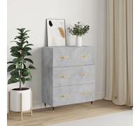 vidaXL Credenza Grigio Cemento 69,5x34x90 cm in Legno Multistrato